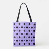 Lila en zwarte Polka Dot Canvas tas (Achterkant)