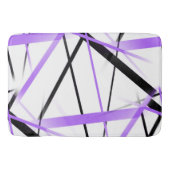 Lila en zwarte strepen met Crisisdoorsnede op wit Badmat (Voorkant)