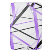 Lila en zwarte strepen met Crisisdoorsnede op wit Badmat (Voorkant Verticaal)