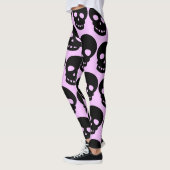 Lila esthetische pasta-Gothic Skulls Big Print Leggings (Links)