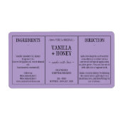 Lila etherische olie Cosmetische flessenwikkel ron Etiket (Voorkant)