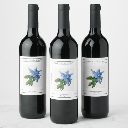 Lila  Etiket voor gelukkige moederdag (Flessen)