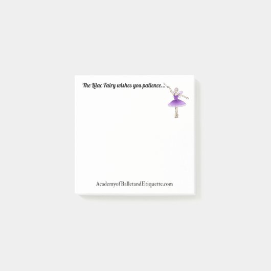 Lila Fairy wenst u geduld Post-It pad Post-it® Notes (Voorkant)