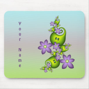 Lila Fantasy Flowers Green Shapes Fractal Name Muismat
