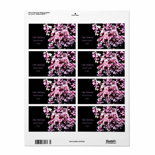 lila fantasy zeeplabel etiket (Full Sheet)