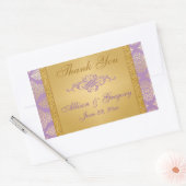 Lila, FAUX Glitter, Damask Snoep Buffet Sticker (Envelop)