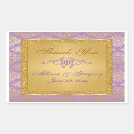 Lila, FAUX Glitter, Damask Snoep Buffet Sticker