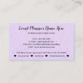 Lila feestelijke feestelijke feestelijke feestdag visitekaartje (Achterkant)