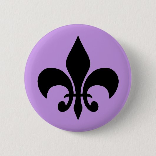 Lila Fleur de Lis Ronde Button 5,7 Cm (Voorkant)