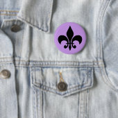Lila Fleur de Lis Ronde Button 5,7 Cm (In situ)