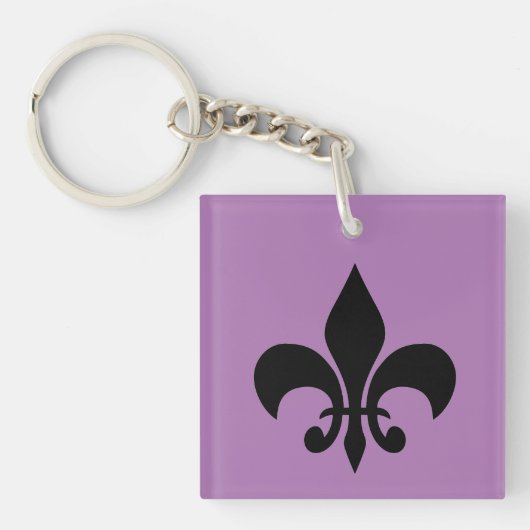 Lila Fleur de Lis Sleutelhanger (voorkant)
