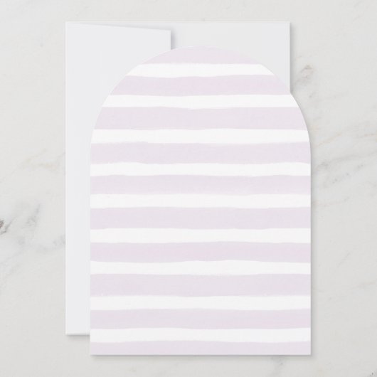 Lila Floral Baby Meisje Dopen Uitnodiging (Achterkant)