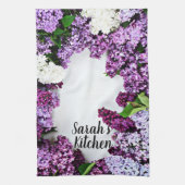 Lila Floral Custom Keuken Handdoeken (Verticaal)