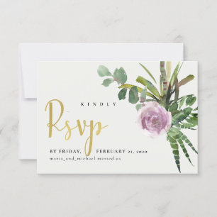 LILA FLORAL DESERT CACTI FOLIAGE WATERVERF RSVP