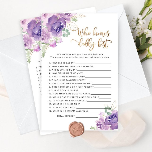 Lila floral die het beste baby shower weet (Creator heeft geüpload)