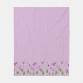 Lila Floral Fleece Blanket (Voorkant)