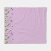 Lila Floral Fleece Blanket Deken (Voorkant (Horizontaal))
