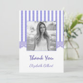 Lila Floral Foto Afstuderen Hartelijk dank Kaart (Staand voorkant)