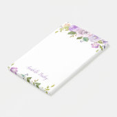 Lila Floral gepersonaliseerd monogram Post-it® Notes (Schuin)