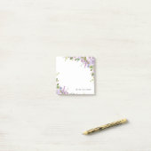 Lila Floral gepersonaliseerde lerarennaam Post-it® Notes (Op bureau)
