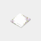 Lila Floral gepersonaliseerde lerarennaam Post-it® Notes (Schuin)