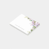 Lila Floral gepersonaliseerde lerarennaam Post-it® Notes (Schuin)