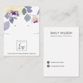 Lila  FLORAL KETTING EARRING DISPLAY Visitekaartje (Voorkant / Achterkant)