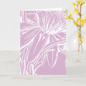 Lila Floral Line Art Minimalistisch Botanisch Ontw Kaart (Gele Bloem)