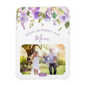 Lila Floral Moederdag Foto Magneet (Verticaal)