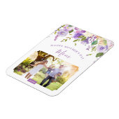 Lila Floral Moederdag Foto Magneet (Linkerzijde)