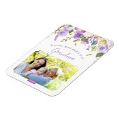 Lila Floral Moederdag Foto Magneet (Linkerzijde)