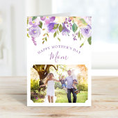 Lila Floral Moederdag Fotokaart voor mama Kaart
