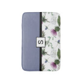 Lila Floral Monogram Badmat (Voorkant Verticaal)