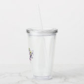 Lila Floral Monogrammed Acryl Drinkbeker (Links)