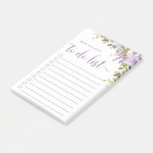 Lila Floral Monogrammed Lined To-Do lijst Post-it® Notes (Schuin)