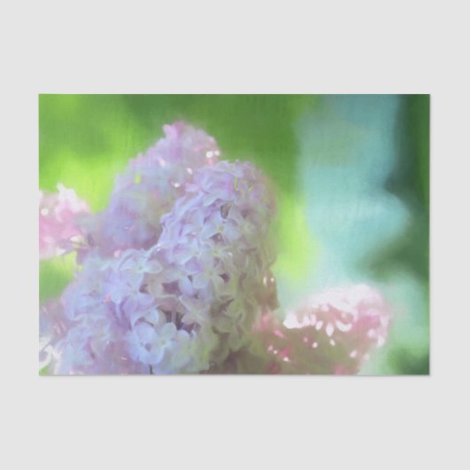 Lila Floral Paars Green Art Design Tissuepapier (Voorkant)