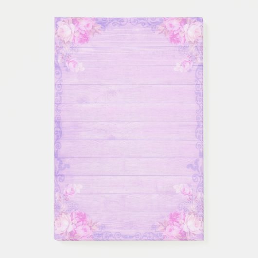 Lila Floral Post-it® Notes (Voorkant)