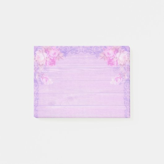 Lila Floral Post-it® Notes (Voorkant)