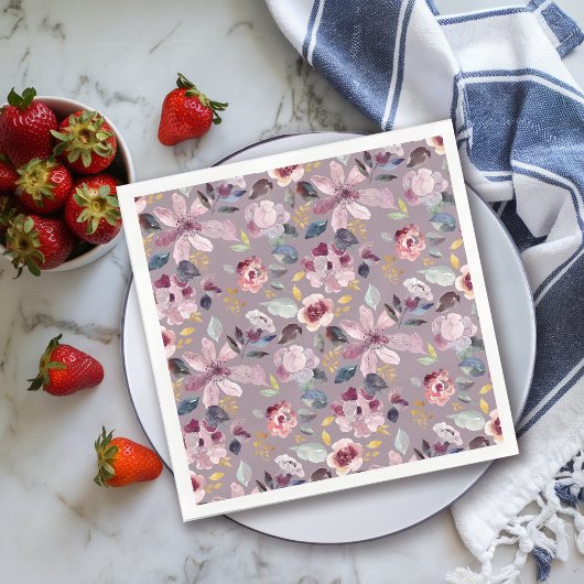 Lila Floral Servet