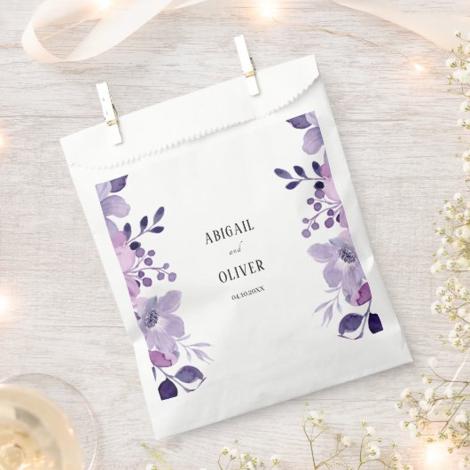 Lila Floral Wedding Bedankzakje (Geknipt)