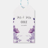 Lila Floral Wedding Cadeaulabel (Voorkant)