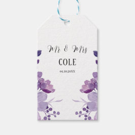 Lila Floral Wedding Cadeaulabel