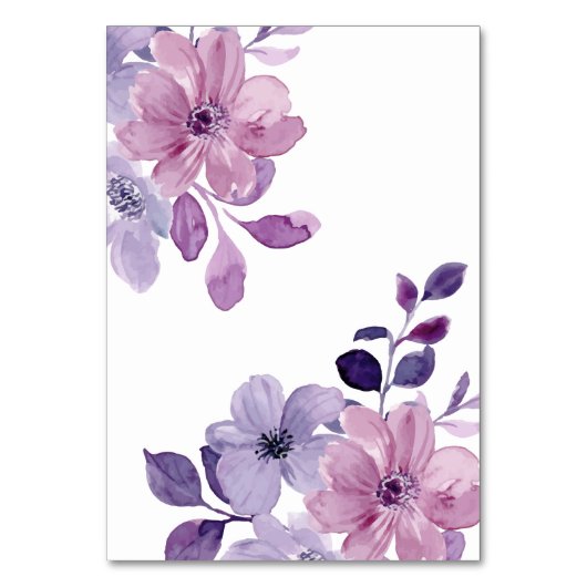 Lila Floral Wedding Kaart (Achterkant)