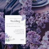 Lila Floral Wedding Kaart