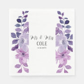 Lila Floral Wedding Servet (Voorkant)