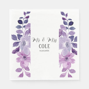 Lila Floral Wedding Servet