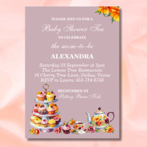 Lila Floral Whimsical Tea Baby shower