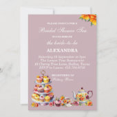 Lila Floral Whimsical Tea Vrijgezellenfeest Kaart (Voorkant)