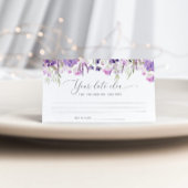 Lila florale Datumnachtideeën. Datum jar Informatiekaartje