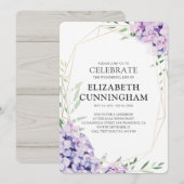 Lila Florale geometrische vierling van het leven Kaart (Voorkant / Achterkant)